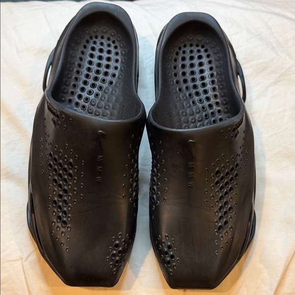 NIKE MMW Black Perforated Slide Sandals main image 7